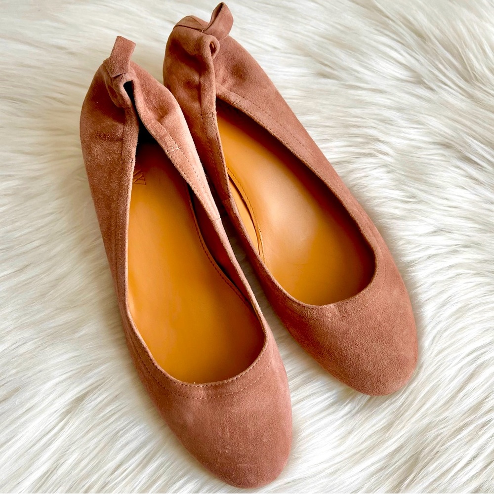 NEW J.Crew Leather Suede Dusty Rose Stacked Heel Pumps